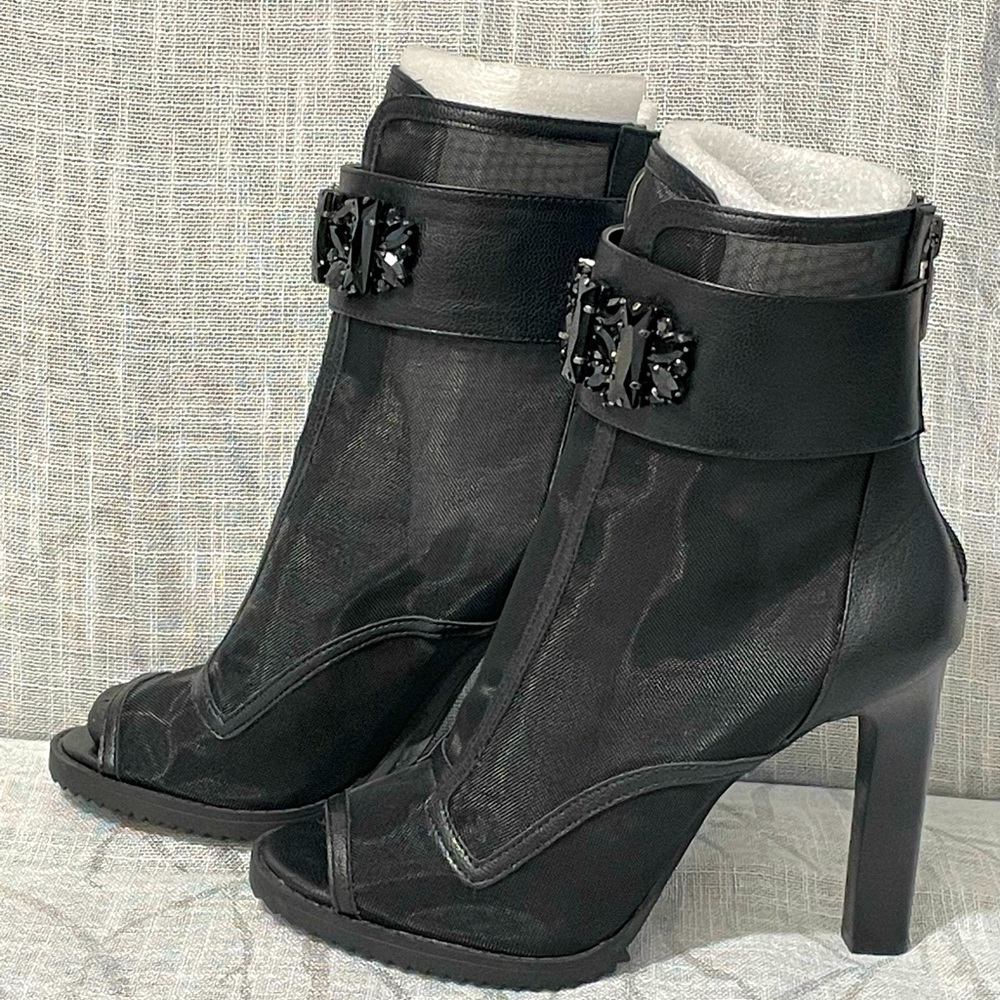 Karl Lagerfeld Paris Blayze Peep-toe Lug Sole Booties